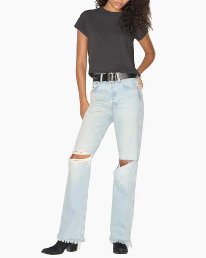 RE/DONE X HANES 1950s BOXY TEE - WASHED BLACK