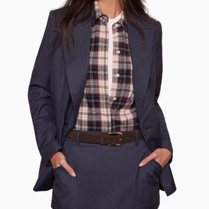 THE SPENCER SKORT - MARINE PINSTRIPE
