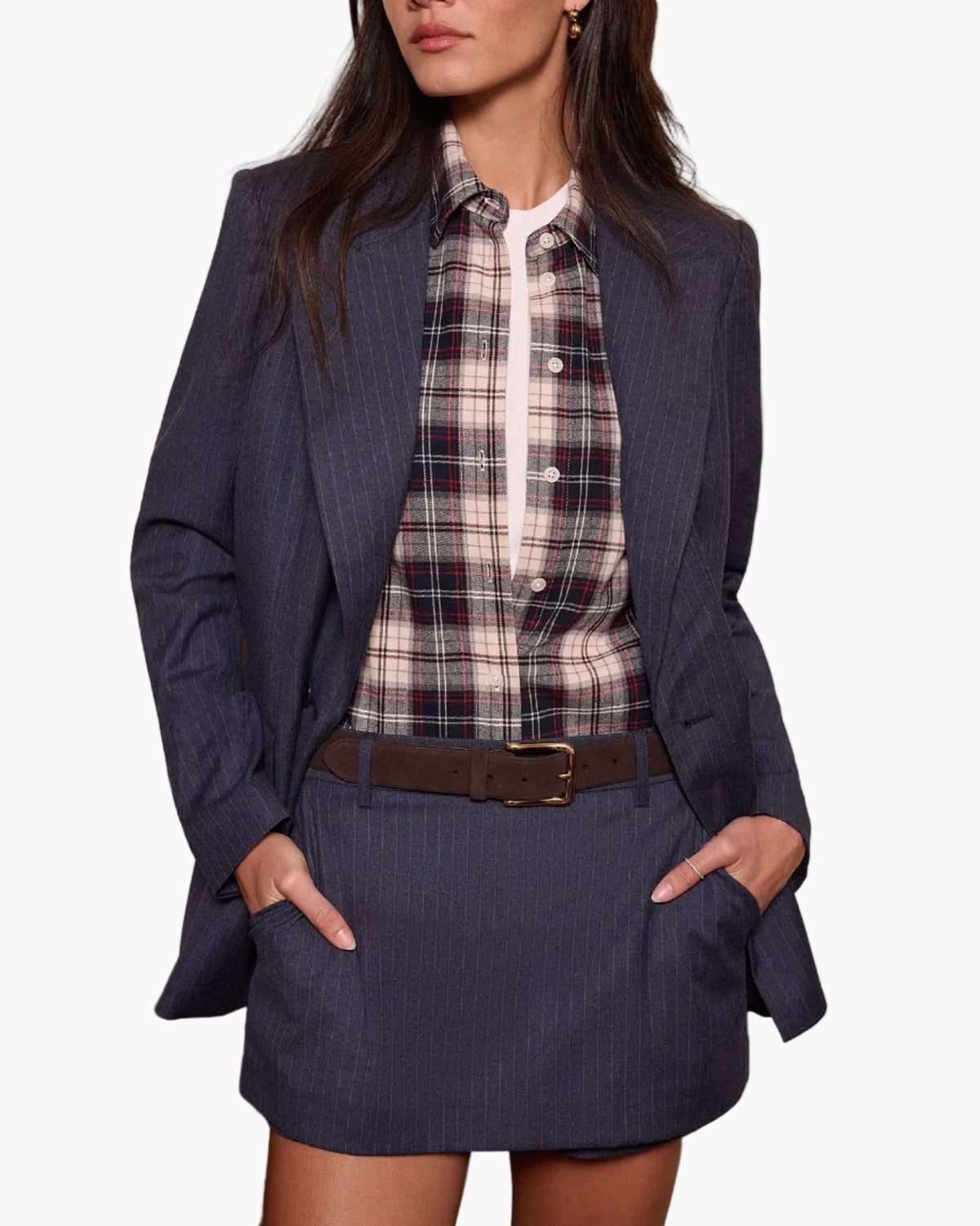 THE SPENCER SKORT - MARINE PINSTRIPE