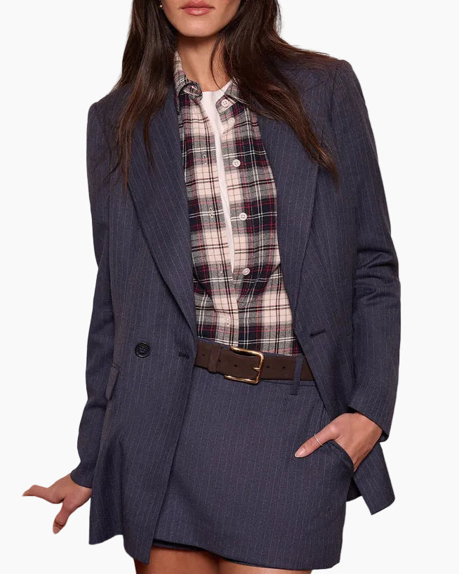 THE SPENCER SKORT - MARINE PINSTRIPE