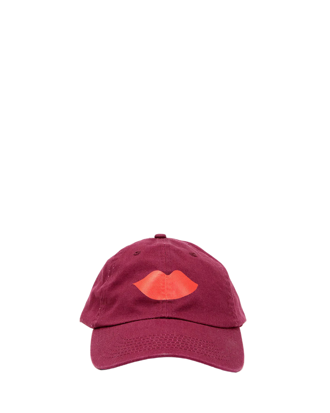 BASEBALL HAT - OXBLOOD W/LIPS