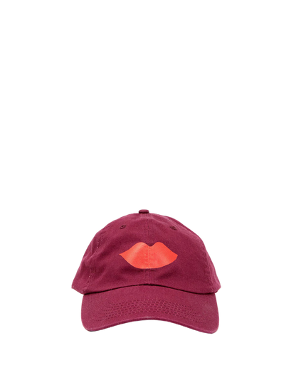 BASEBALL HAT - OXBLOOD W/LIPS