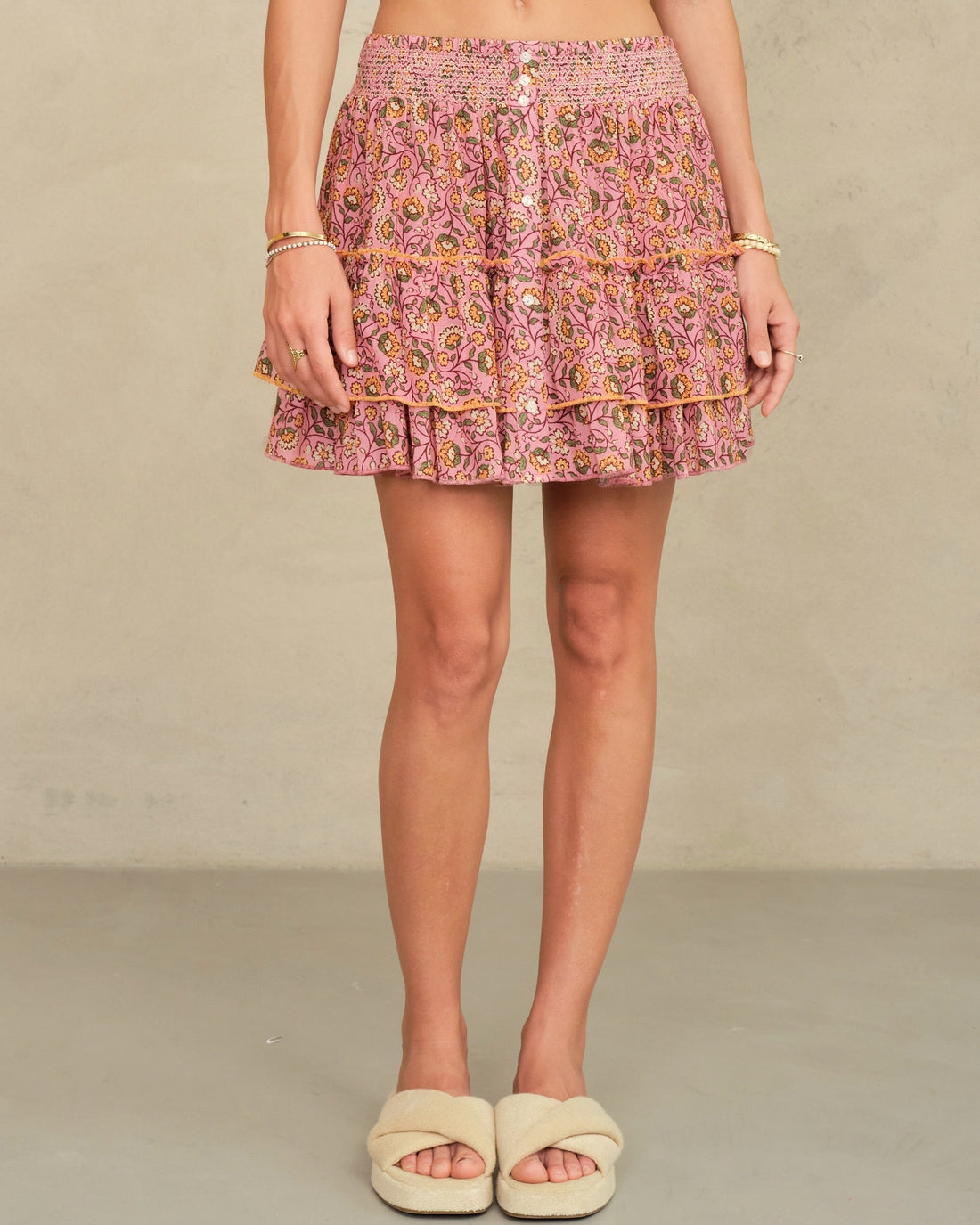 CECI PRINT MINI SKIRT - PINK