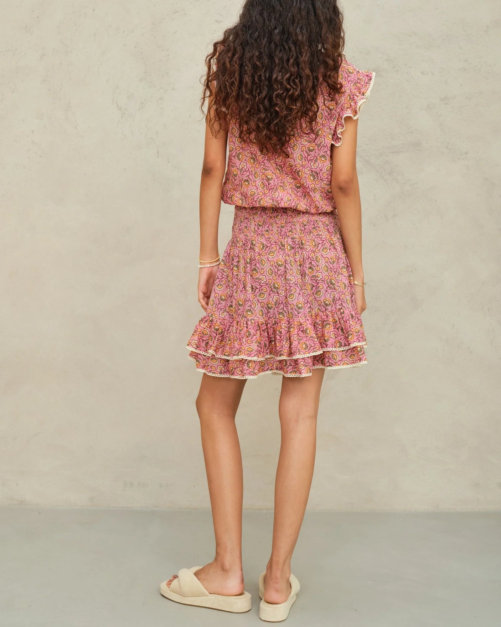 CECI PRINT SHORT DRESS - PINK
