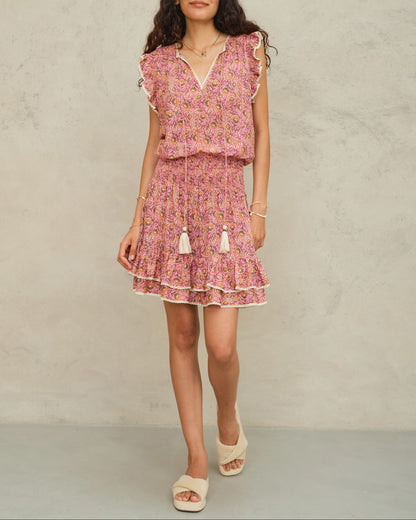 CECI PRINT SHORT DRESS - PINK
