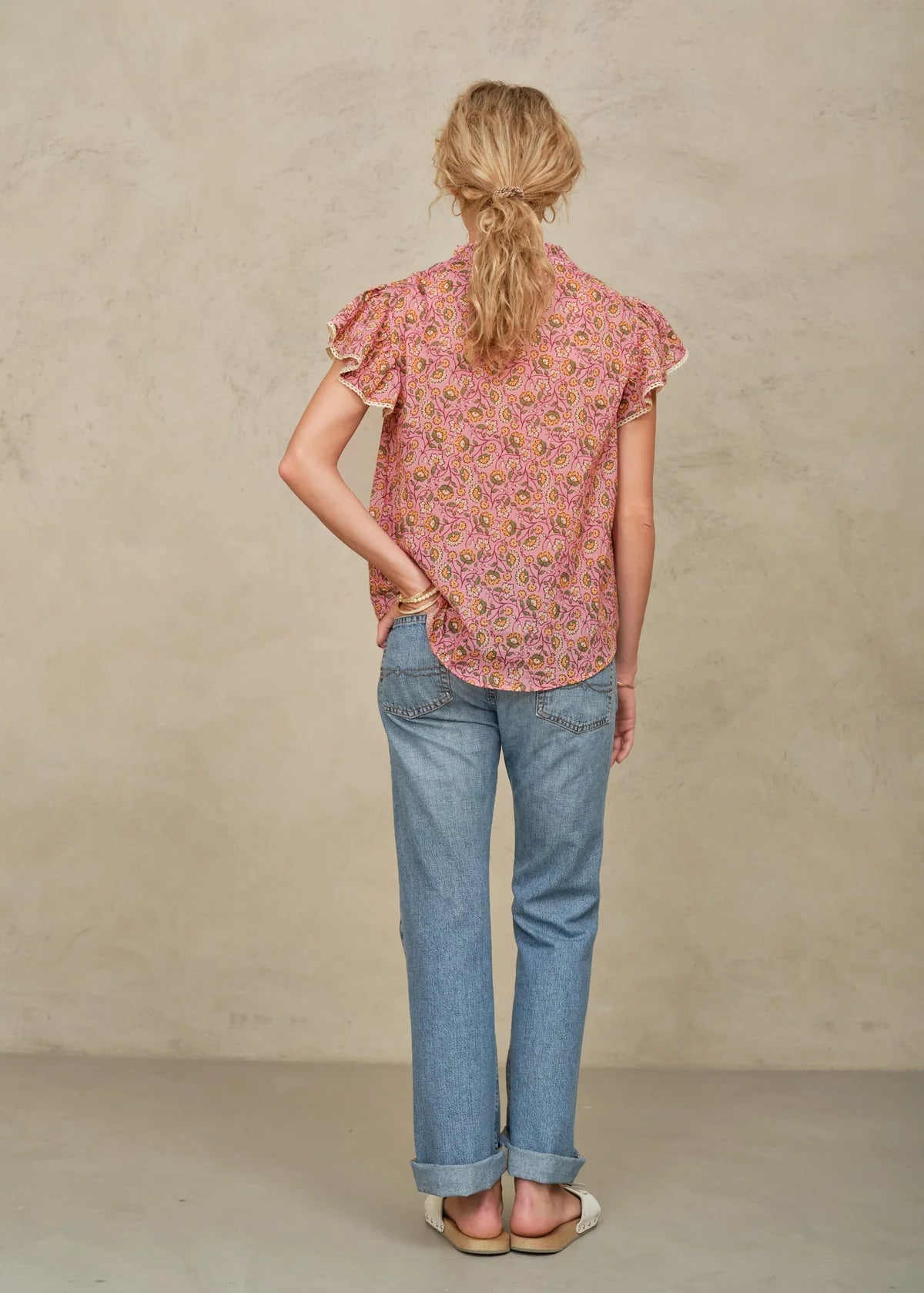 CECI PRINT S/S TOP - PINK