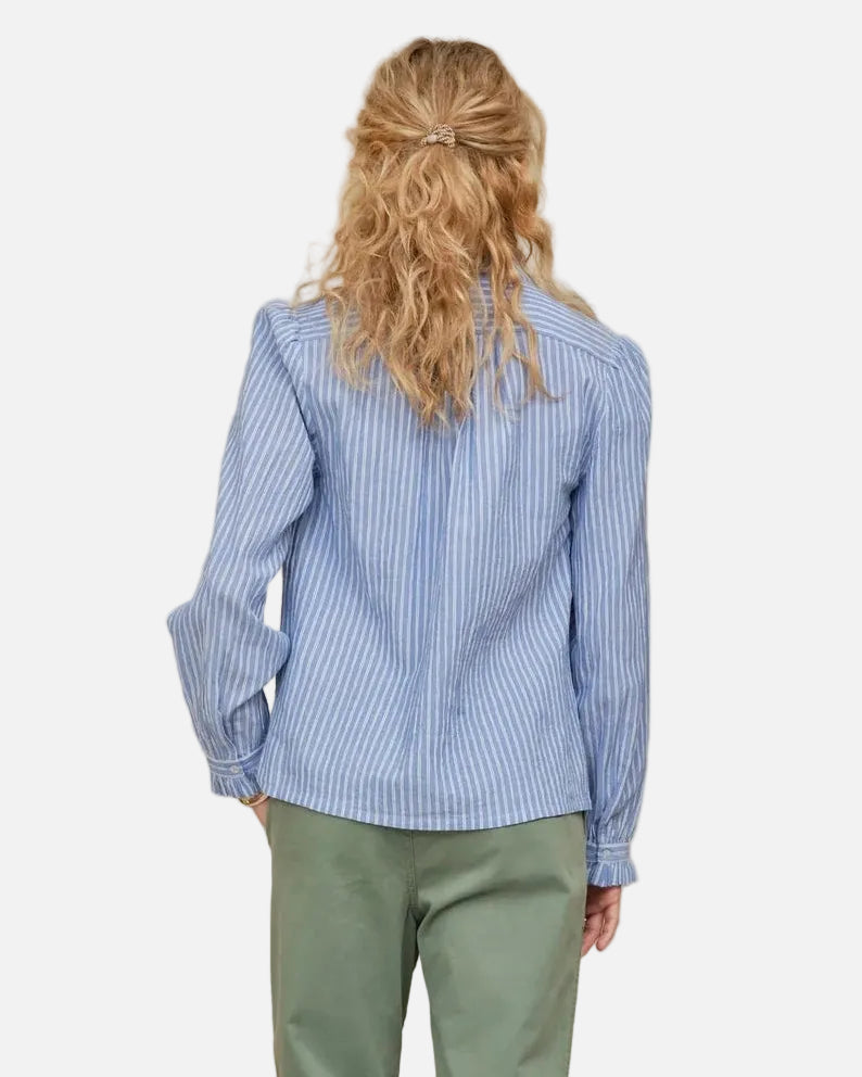 CHRISSIE L/S TOP - BLUE STRIPE