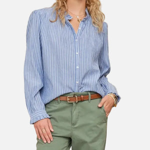 CHRISSIE L/S TOP - BLUE STRIPE