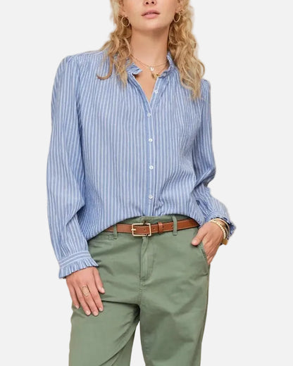CHRISSIE L/S TOP - BLUE STRIPE