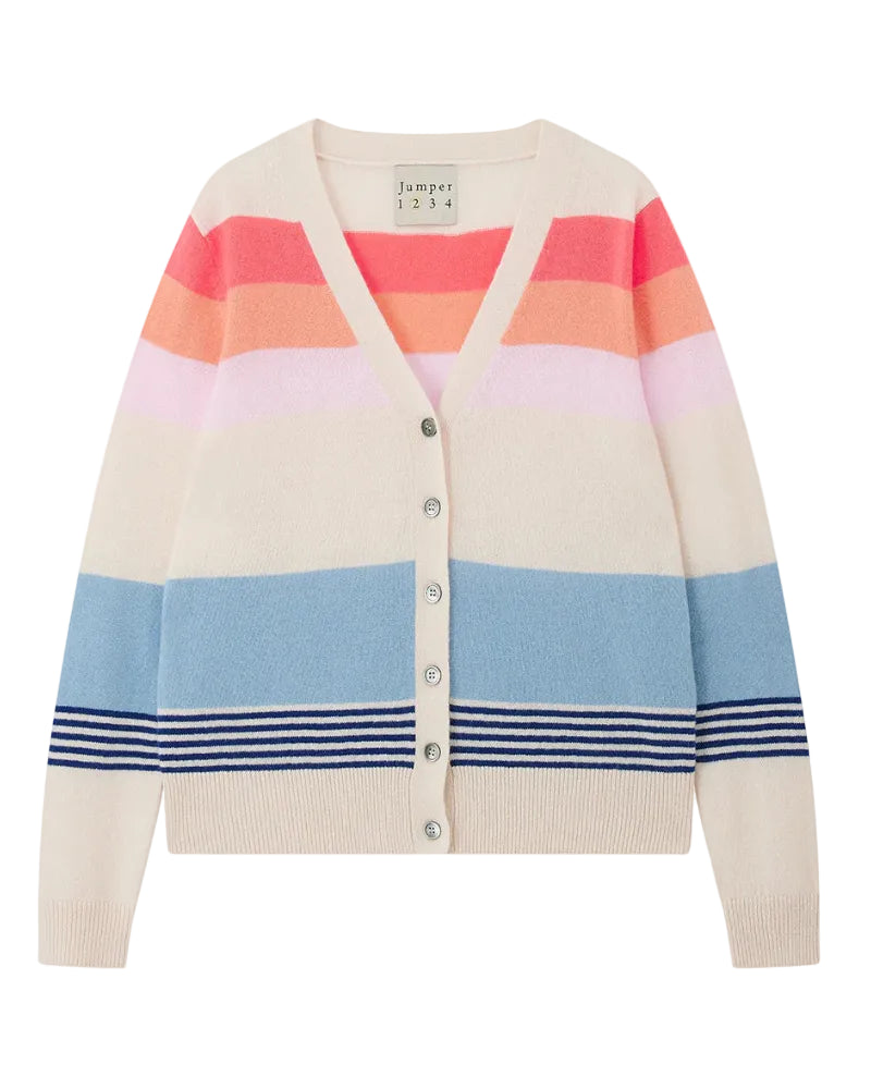 DECKCHAIR STRIPE CARDIGAN - JASMINE MULTI