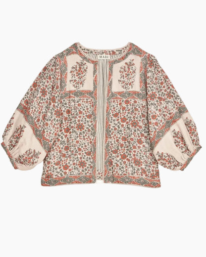 DELLA PRINT JACKET - RUST/KHAKI