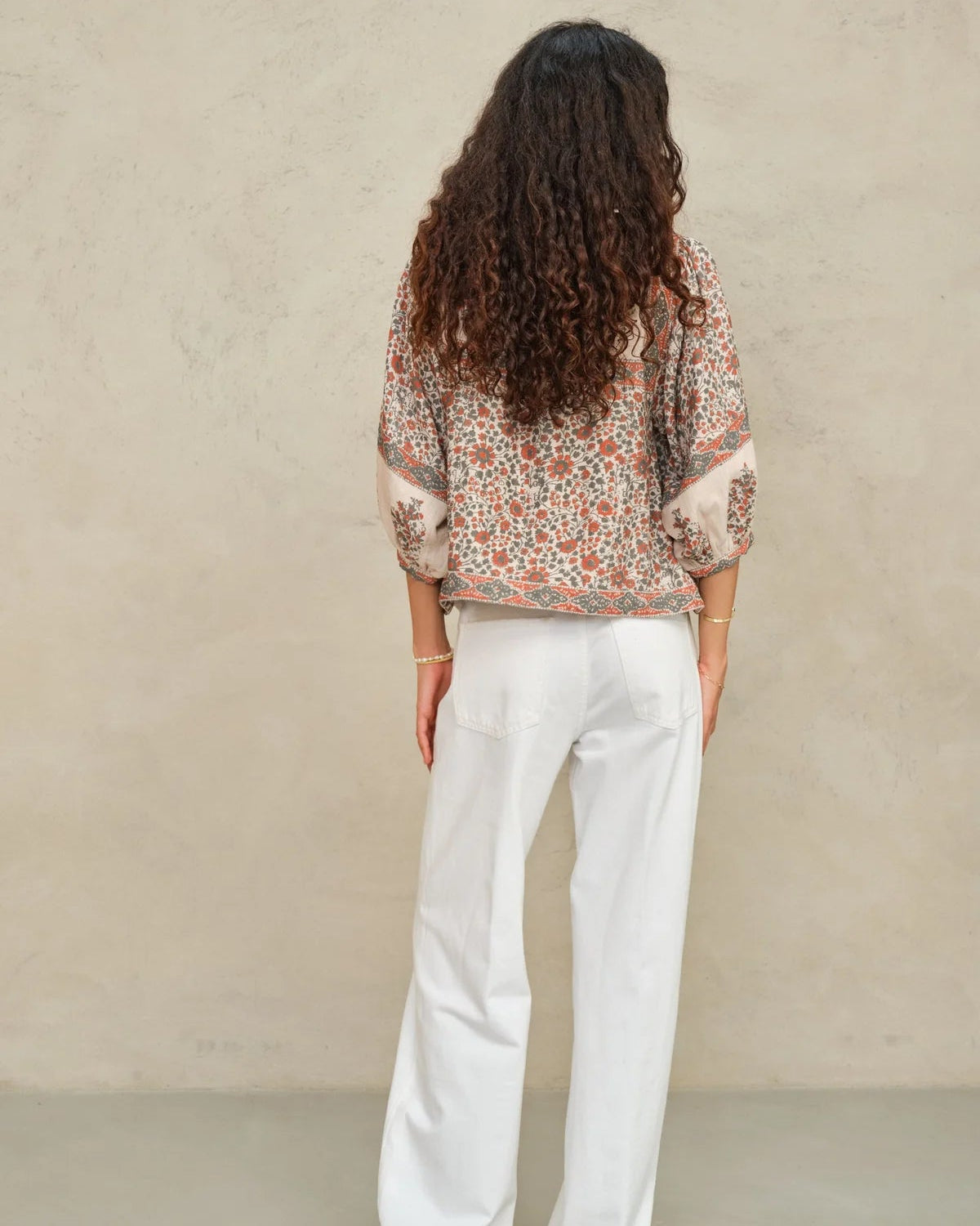 DELLA PRINT JACKET - RUST/KHAKI
