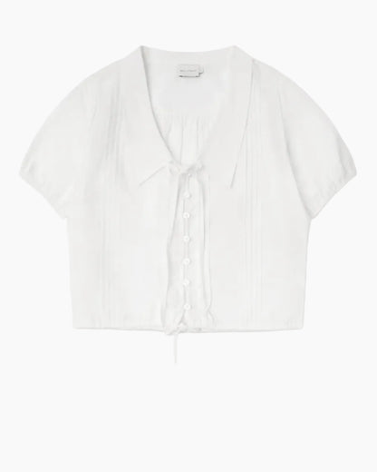 FINE COLLAR TOP - WHITE