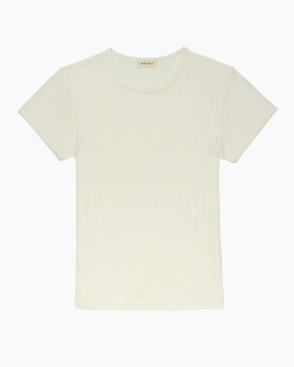 POINTELLE BABY TEE - CREME