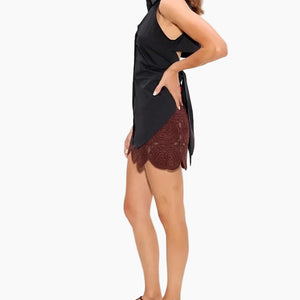 BEEP BEEP MINI SKIRT - CHOCO BROWN