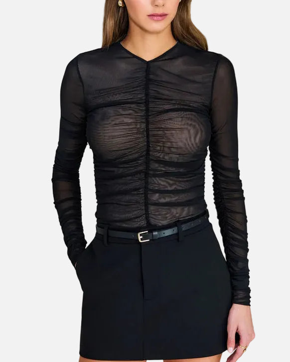EIRLYS MESH TOP - BLACK/NUDE