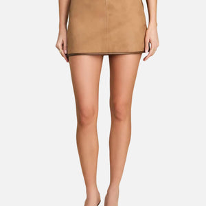 INARA SUEDE MINI SKIRT - SAHARA