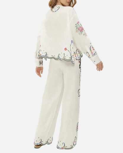 ALEX WIDE LEG PANTS - LINEN KISSES