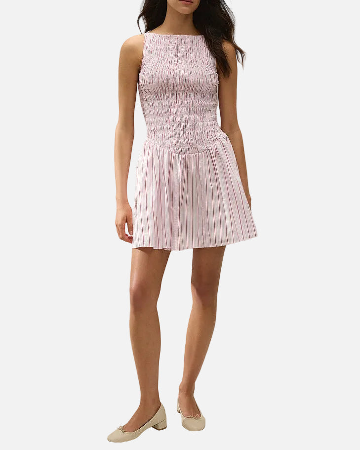 MARTINA MINI DRESS - FIORI STRIPE PALAZZO