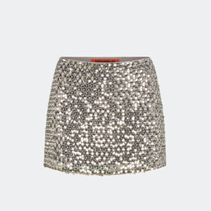 DIZZY SEQUIN SKIRT - SATELLITE SILVER