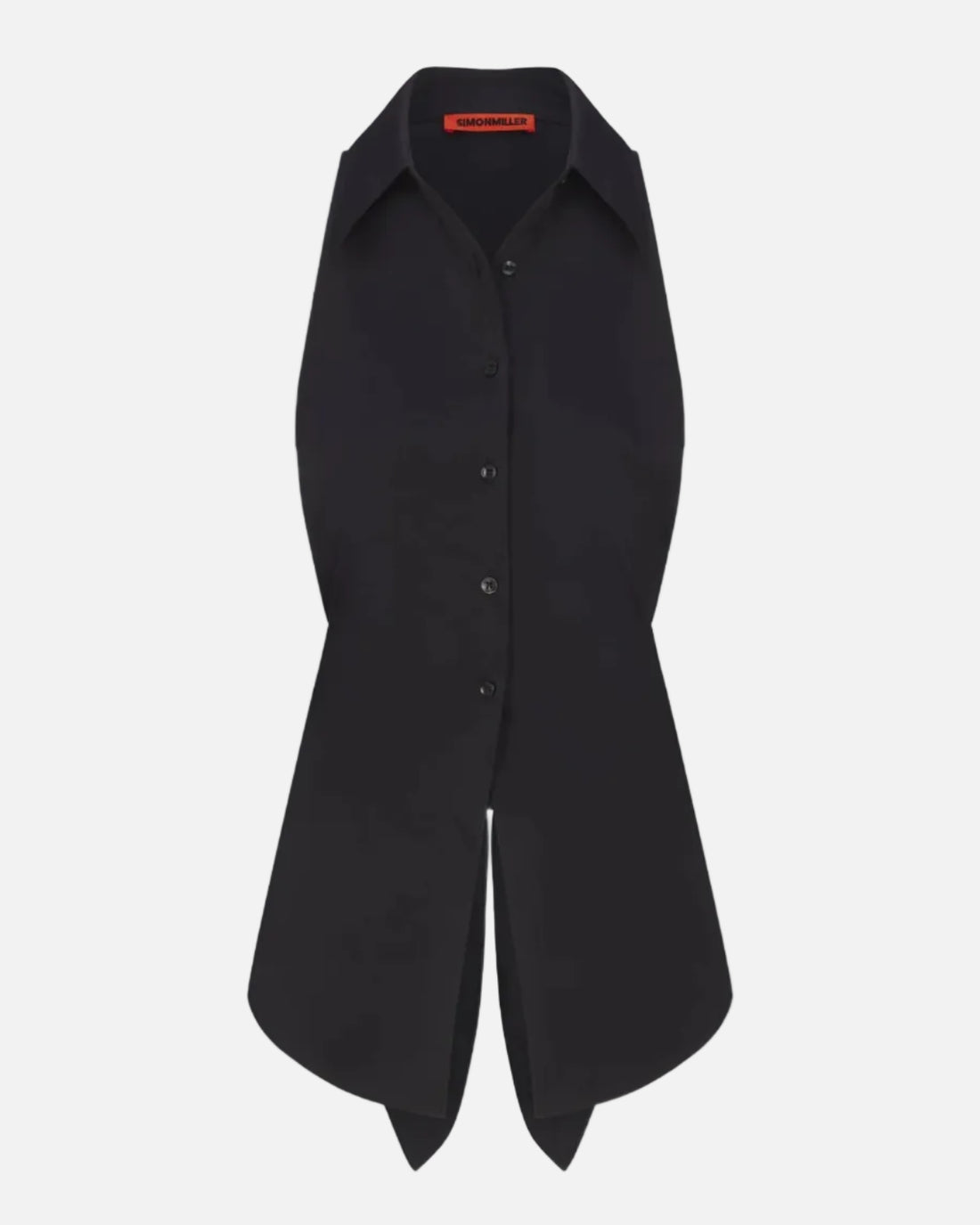 LOCH SLEEVELESS POPLIN BUTTON UP - BLACK