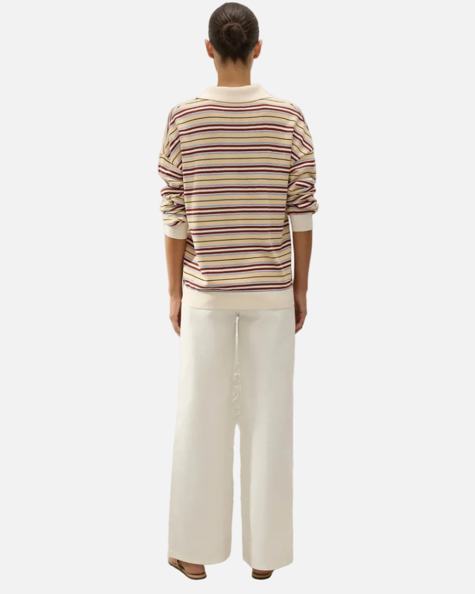 HARLOW OVERSIZED POLO - CILA STRIPE BUTTER