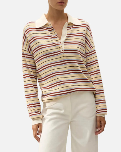 HARLOW OVERSIZED POLO - CILA STRIPE BUTTER