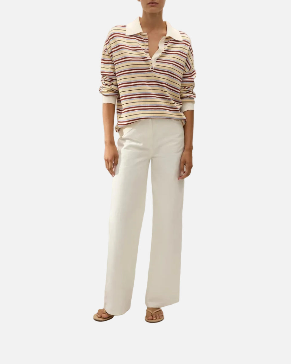 HARLOW OVERSIZED POLO - CILA STRIPE BUTTER