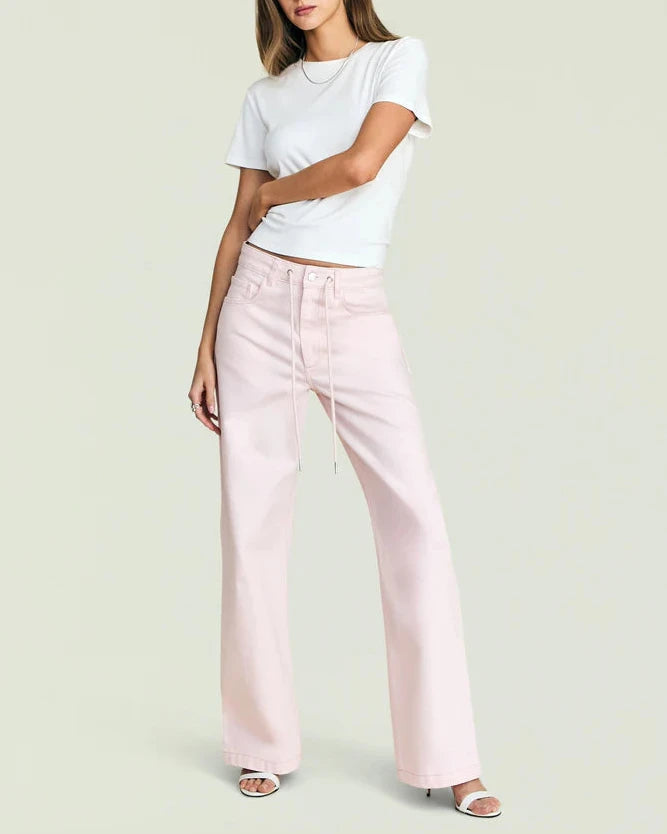 ASTRID DENIM PANT - PETAL PINK