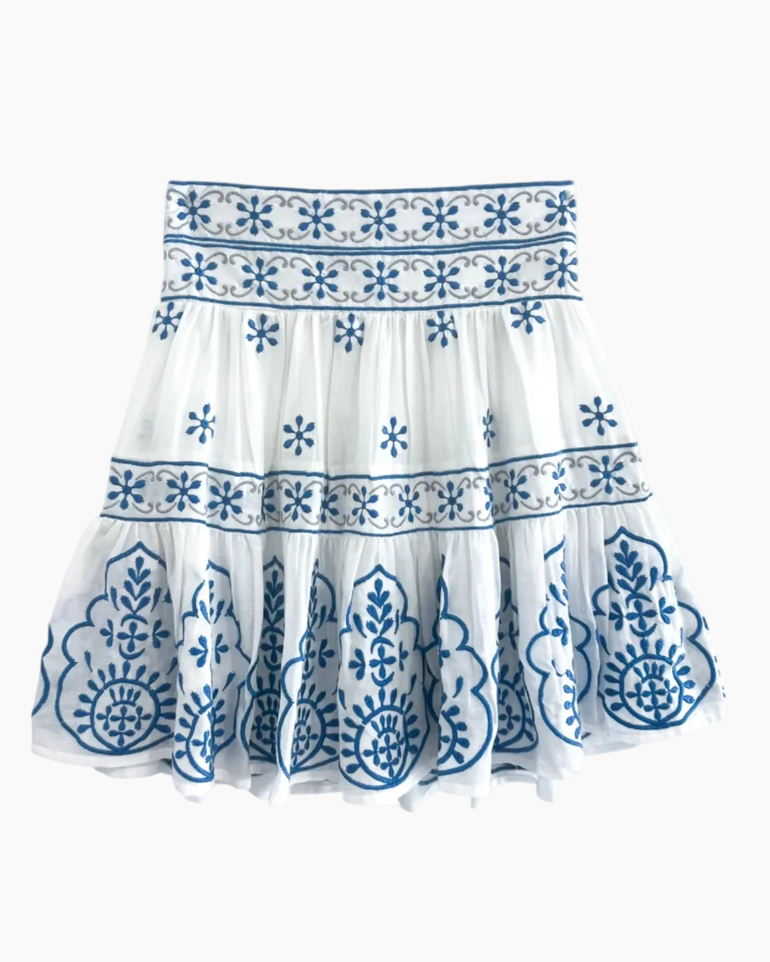 ROSE MINI SKIRT - BLUE AND WHITE