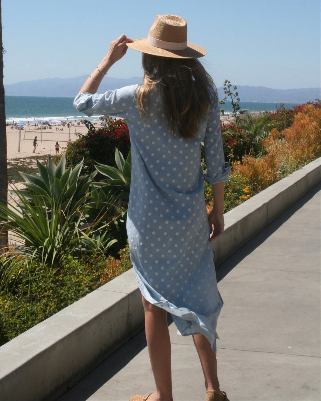 BOYFRIEND MAXI DRESS - DENIM DOT