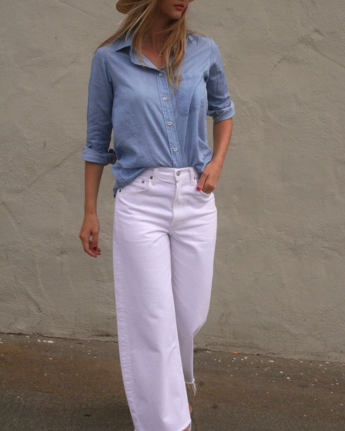 BOYFRIEND SHIRT - LIGHT WASH DENIM