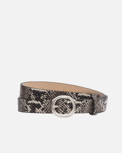 SMALL AUDREY LEATHER BELT - WHITE SNAKE