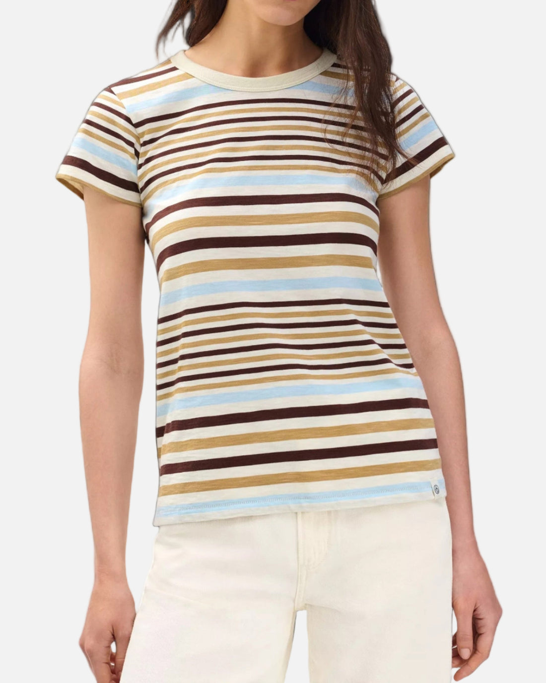 SLUB STRIPED TEE - IVORY MULTI