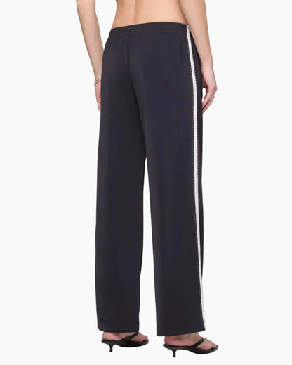 MEL TRACK PANT - BLACK WITH WHITE