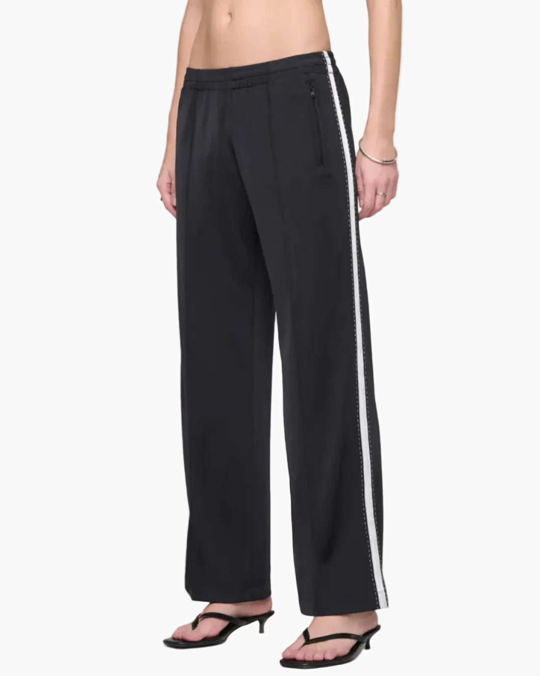 MEL TRACK PANT - BLACK WITH WHITE