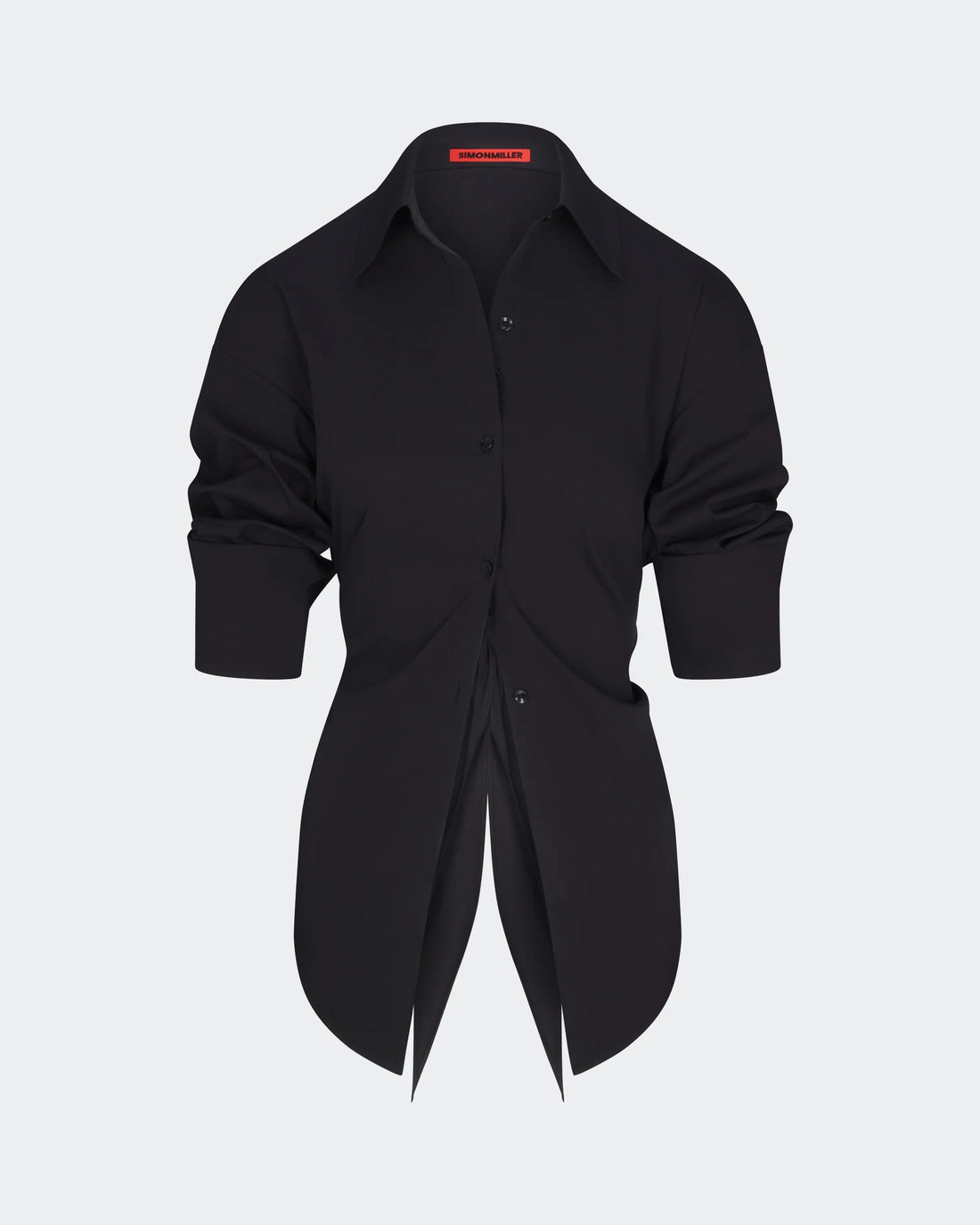 LOCH POPLIN BUTTON UP - BLACK