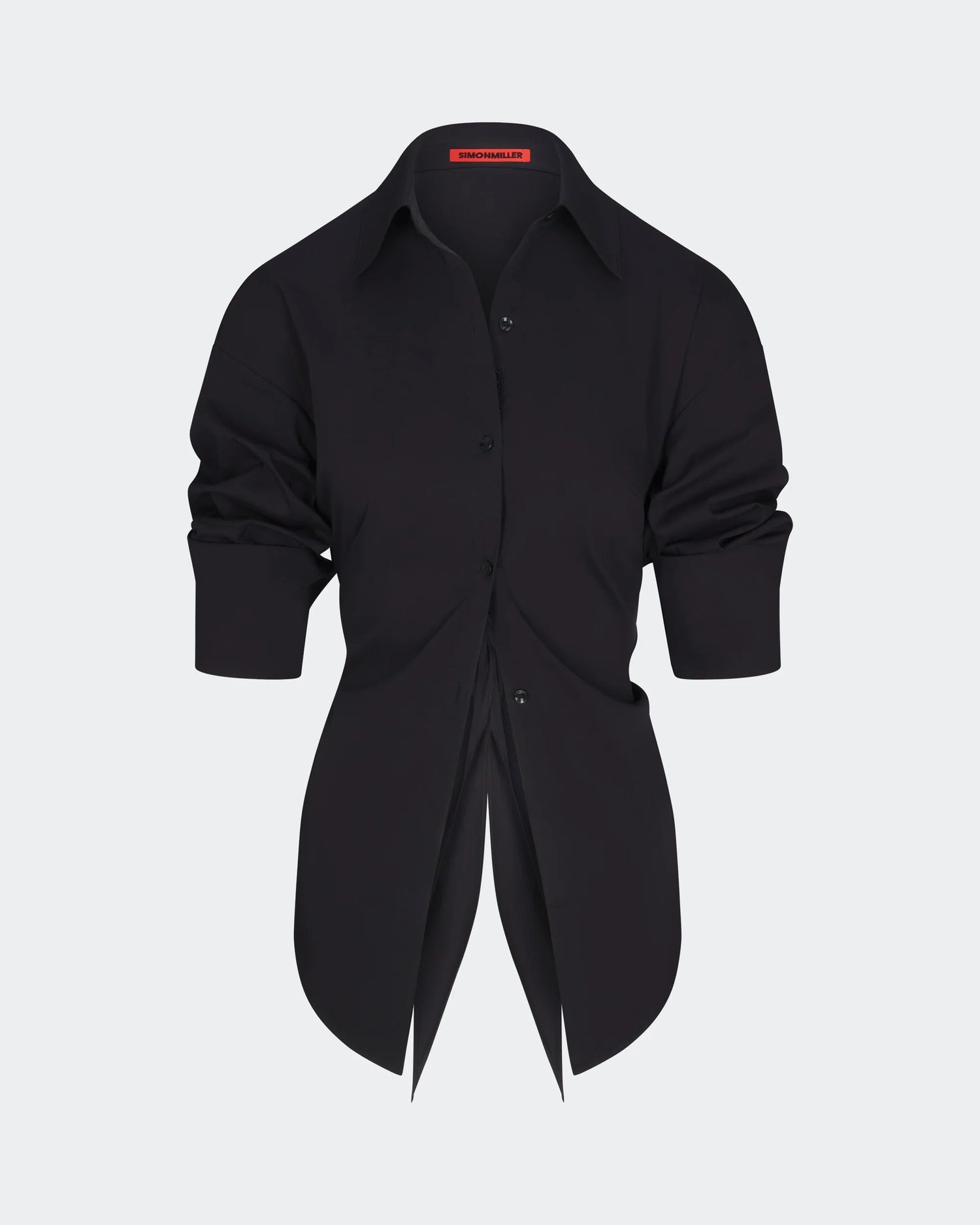 LOCH POPLIN BUTTON UP - BLACK