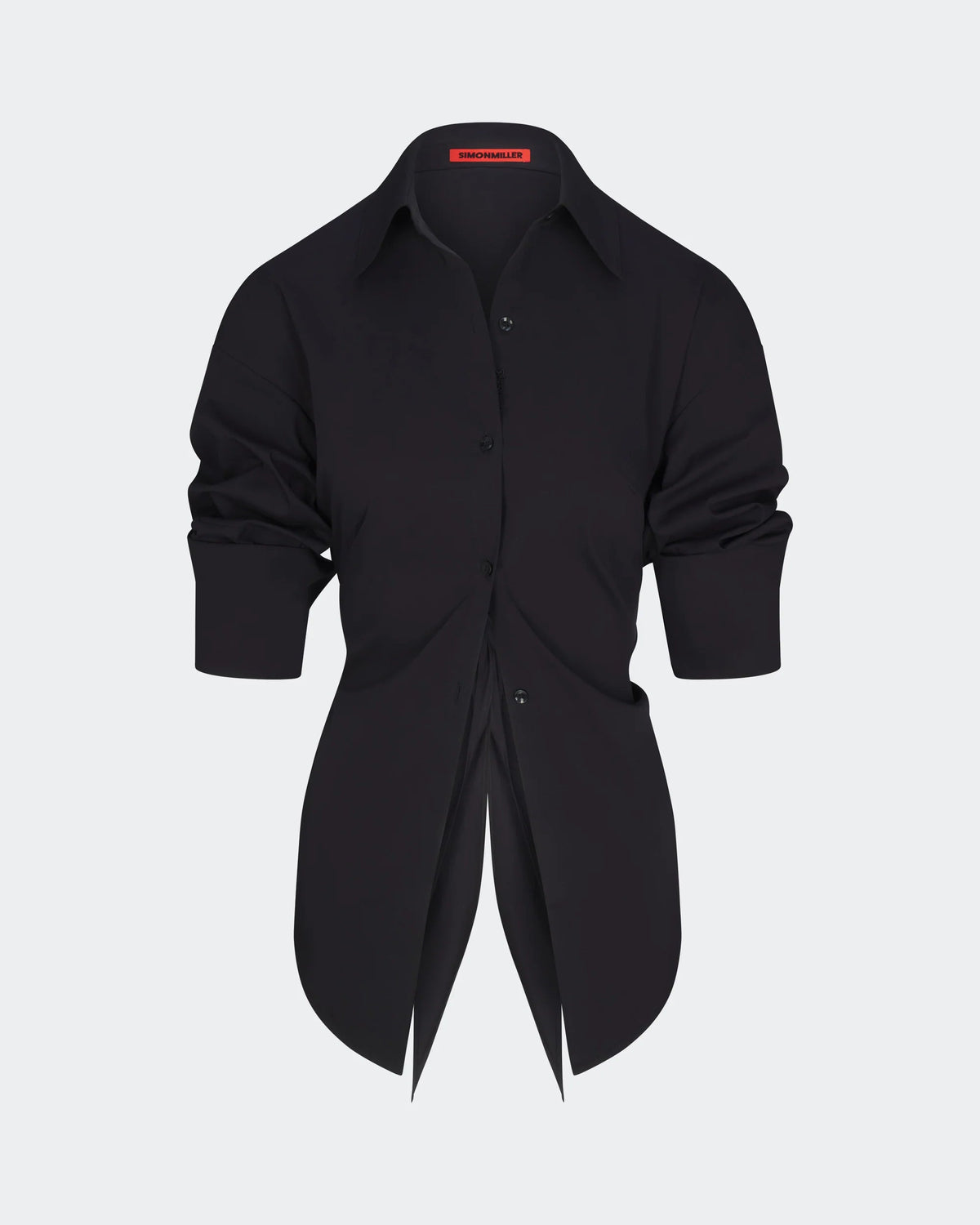 LOCH POPLIN BUTTON UP - BLACK