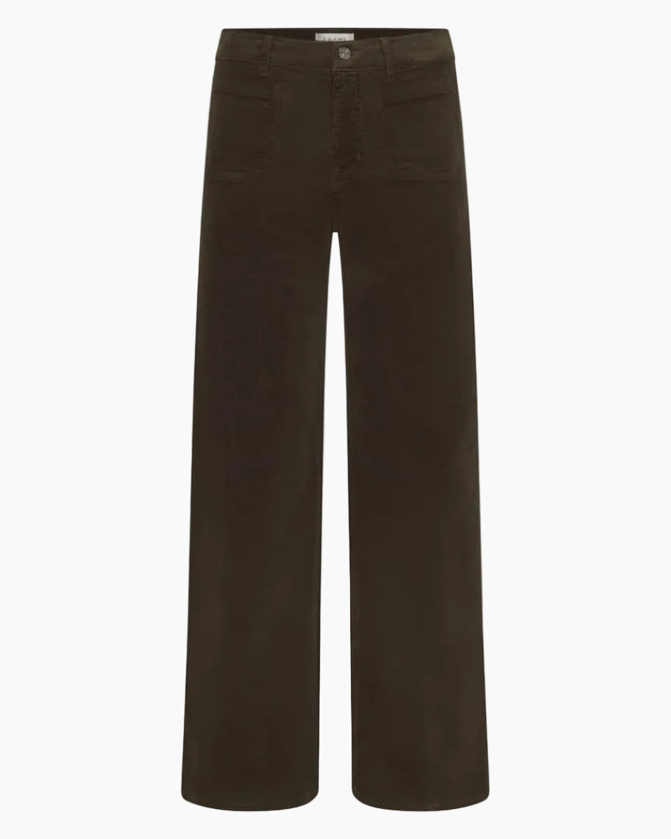 LE SLIM PALAZZO MODERNIST POCKET COURDUROY - RICH MILITARY