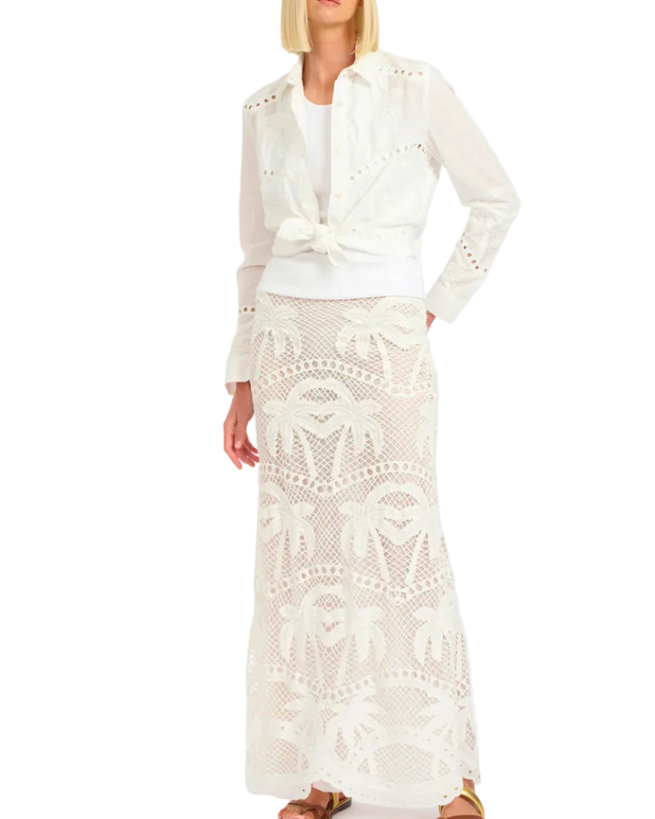 BOHEMIAN PALMS EX BF SHIRT - WHITE