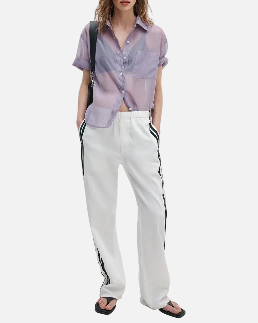 LOGAN DENIM TRACK PANT - WHITE SPORT