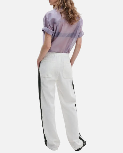 LOGAN DENIM TRACK PANT - WHITE SPORT