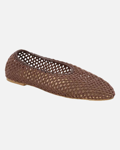 MARTA WOVEN FLAT - CHOCOLATE