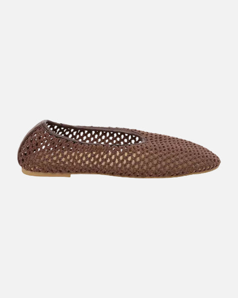 MARTA WOVEN FLAT - CHOCOLATE