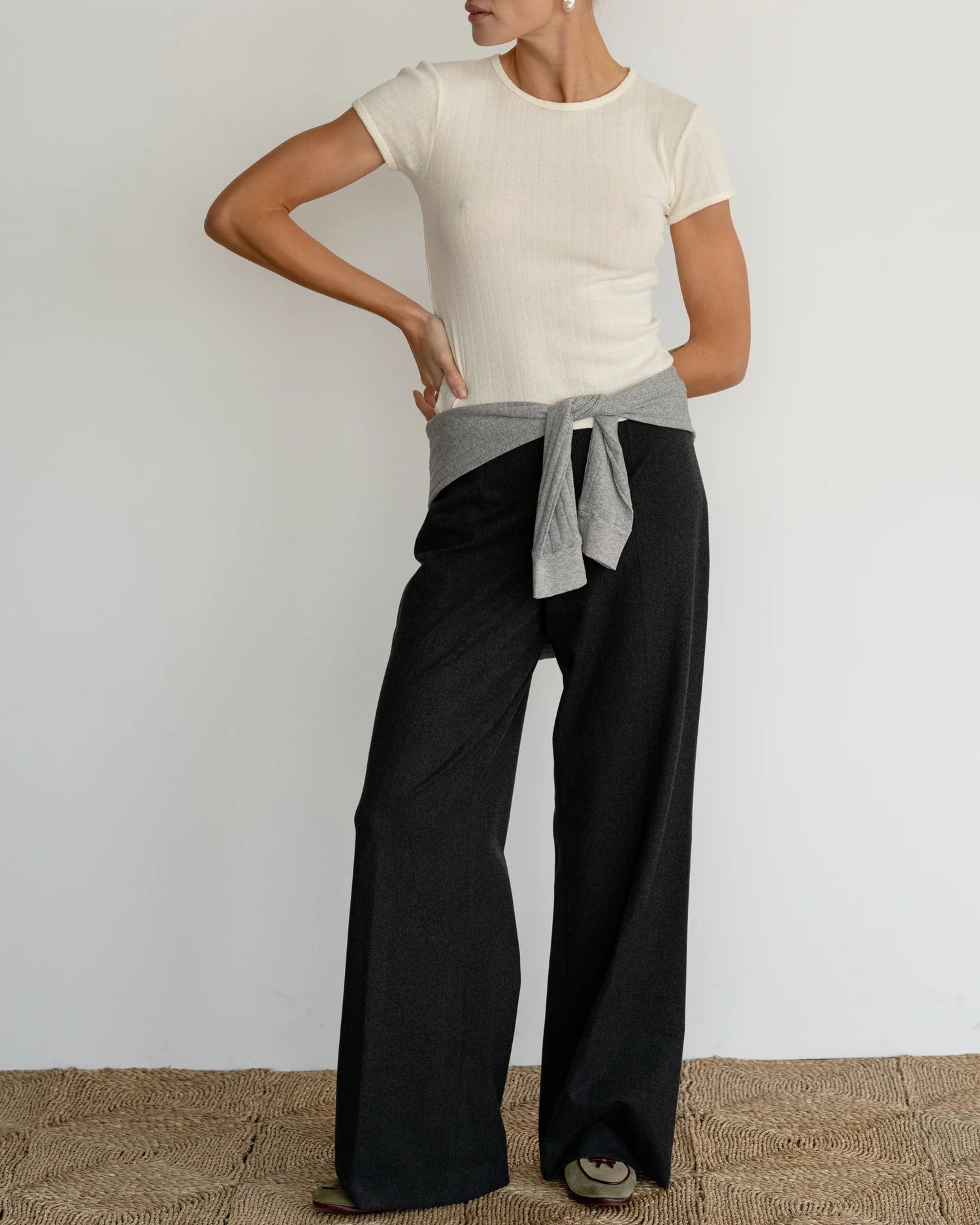 POINTELLE BABY TEE - CREME