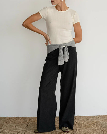 POINTELLE BABY TEE - CREME