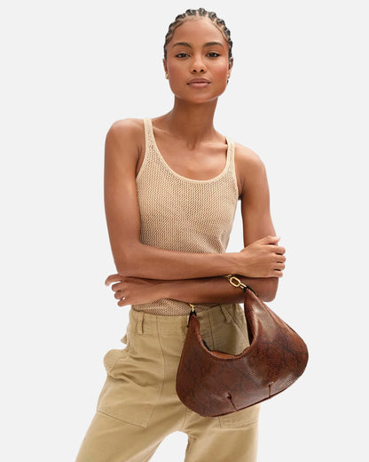MOYEN MESSENGER - AUBURN EMBOSSED PYTHON