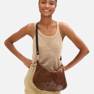 MOYEN MESSENGER - AUBURN EMBOSSED PYTHON