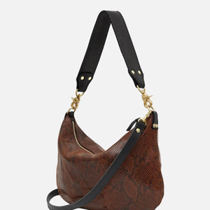 MOYEN MESSENGER - AUBURN EMBOSSED PYTHON